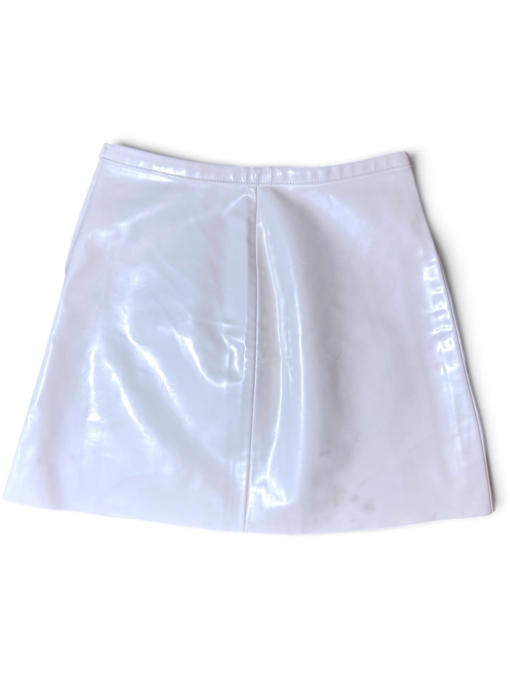 AMERICAN APPAREL VINYL WHITE MINI SKIRT 2010s 🤍